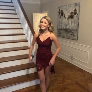 Lace Maroon Dress
